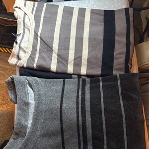 Bundle (2) Striped Gray and Brown Women's Sweaters - (Box#4)